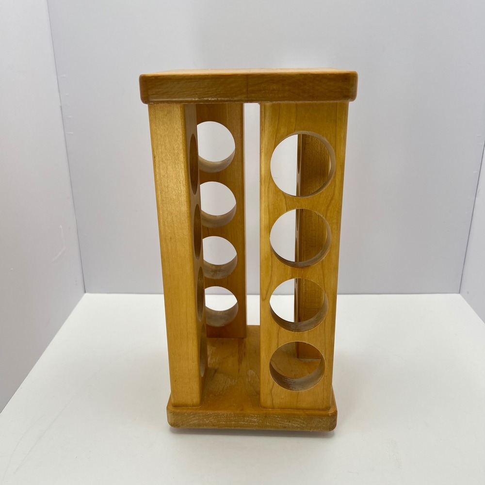JK Adams Wood Rotating Spice Rack Organizer Vintage Cottage 16 Space Vermont USA